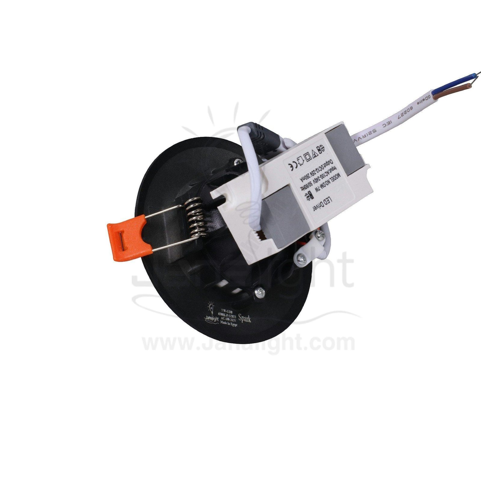 كشاف 7 وات كومبكت وورم حلق اسود مط جنى لايت Plastic Warm Compact 7 Watt Downlight